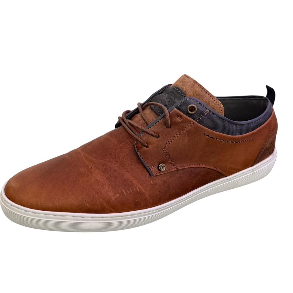 Bull Boxer Pompey Leather Brown Casual Lace Up Sneakers Shoes Mens US 12